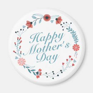 Simple y feliz día de la madre imán de la flor
