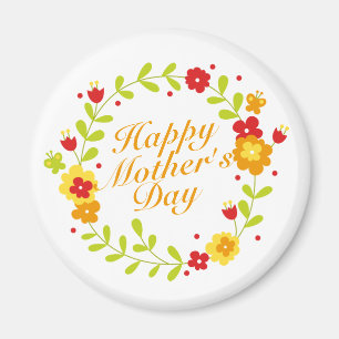 Simple y feliz día de la madre imán de la flor