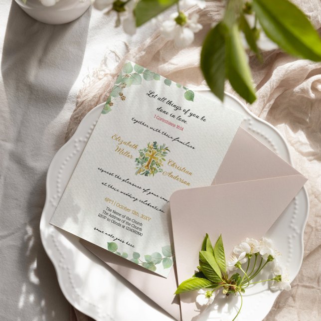 Simple y hermosa invitación a la boda cristiana (Subido por el creador)