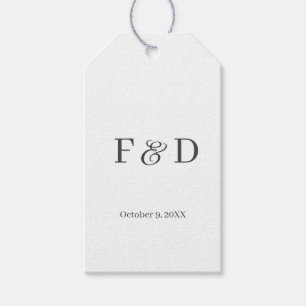 Simple y moderna etiqueta de favor de boda minimal