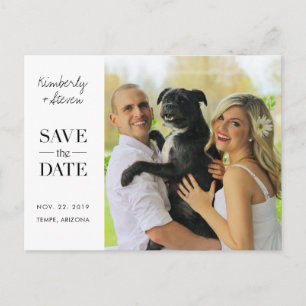 Simple y moderna foto casada Guardar la invitación