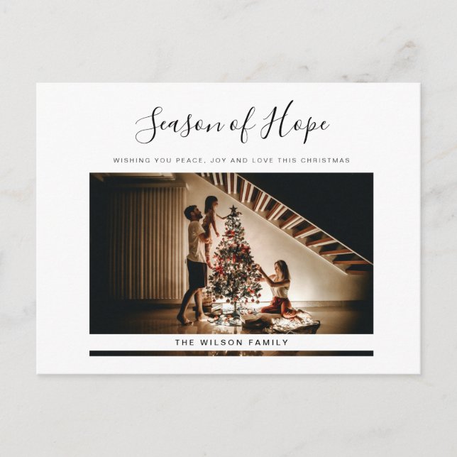 Simple y moderna tarjeta de publicación de Navidad (Anverso)