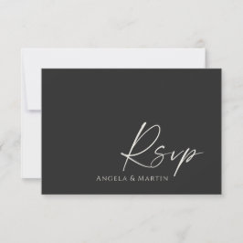 Simple y moderna tarjeta RSVP de boda de marfil ne