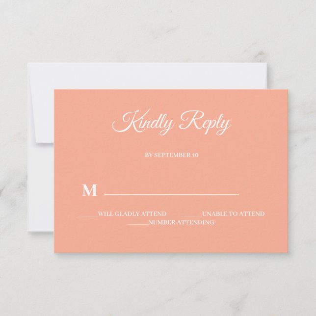 Simple y moderna tarjeta RSVP de boda de pareja Mi (Anverso)
