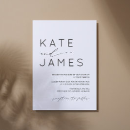 Simple y moderna tipografía Invitación a la boda