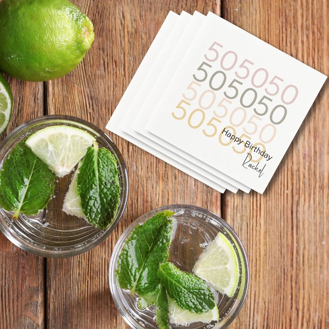 Simple y moderno 50.ª servilleta de papel de cumpl (Subido por el creador)