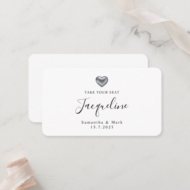 Simple y moderno Boda tarjeta de plaza plana de pl (Anverso/Reverso In Situ)