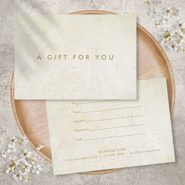 Simple y moderno certificado de regalo de Boho ant (Simple Modern Antique Boho Gift Certificate)