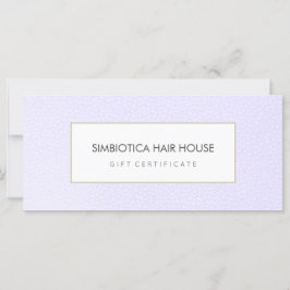 Simple y moderno certificado de regalo de salón Sp