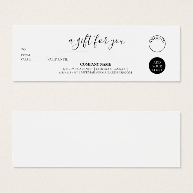 Simple y moderno certificado de regalo para panade (Anverso y reverso)