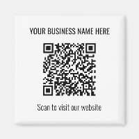 Simple y moderno código QR cuadrado imán blanco
