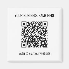 Simple y moderno código QR cuadrado imán blanco