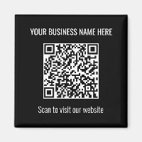 Simple y moderno código QR cuadrado imán negro