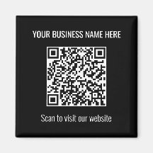 Simple y moderno código QR cuadrado imán negro