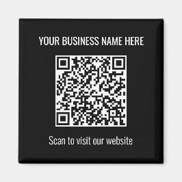 Simple y moderno código QR cuadrado imán negro