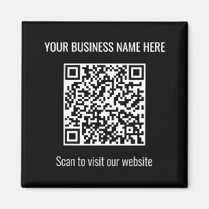 Simple y moderno código QR cuadrado imán negro