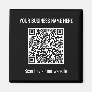 Simple y moderno código QR cuadrado imán negro