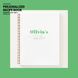 Simple y moderno libro de recetas personalizado ve