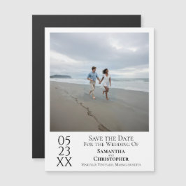 Simple y moderno Save the Date Photo White Magnet