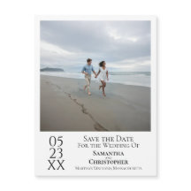 Simple y moderno Save the Date Photo White Magnet