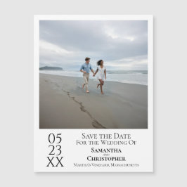 Simple y moderno Save the Date Photo White Magnet