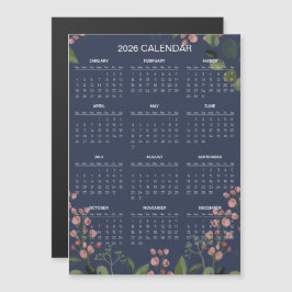 Simple Yet Elegant Floral 2026 Calendar  | Magnet