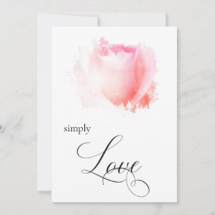 "SIMPLEMENTE AMAR A Pastel Rosa Bud Invitación Flo