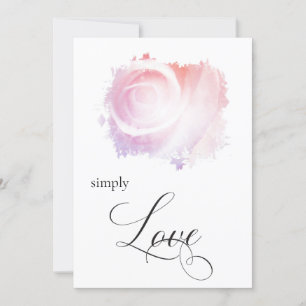 "SIMPLEMENTE AMAR A Pastel Rosa Invitación Floral