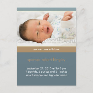 Simplemente azules/tan ・ Invitación para bebés