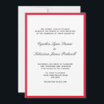 Simplemente color borde rojo invitación de boda ne<br><div class="desc">Relájese con estas elegantes invitaciones de boda. El texto se establece en tipos de letra clásicos con un borde de color sencillo. Estas invitaciones de boda son tarjetas planas y vienen con sobres.</div>