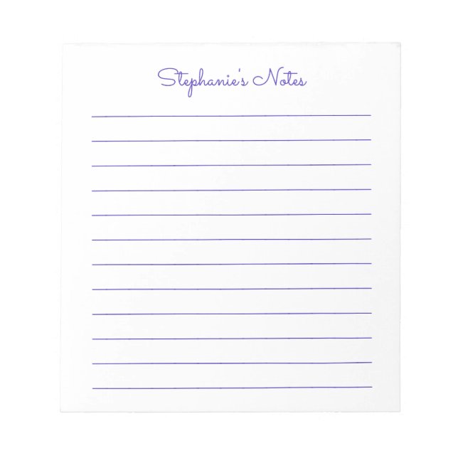 Simplemente elegante Bloc de notas personalizado e (Frente)