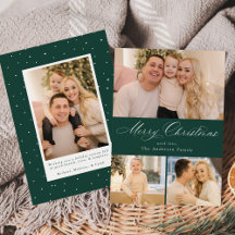 Simplemente Elegante Feliz Navidad Verde 4 Fotos