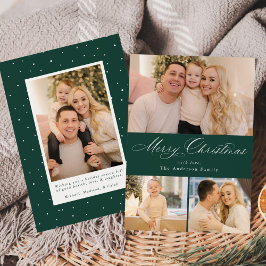 Simplemente Elegante Feliz Navidad Verde 4 Fotos