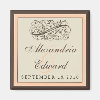 Simplemente elegante imán de favor de la boda: mel