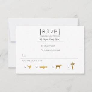Simplemente elegante   RSVP moderna en negro y oro