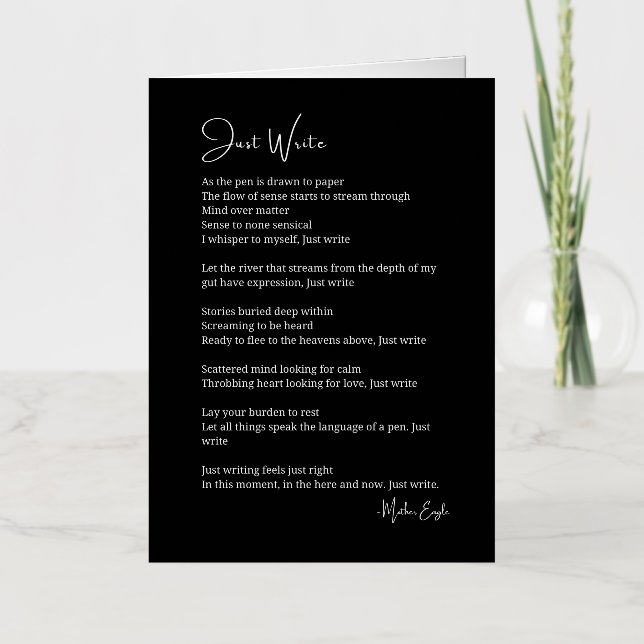 Simplemente escribe poesía de poema inspirador  (Anverso)