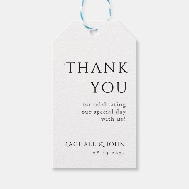 Simplemente etiqueta clásica de favor de boda (Anverso)