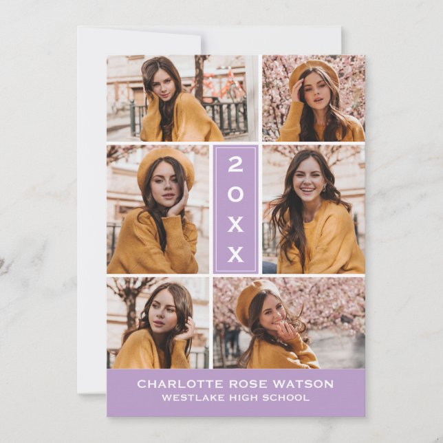 SIMPLEMENTE INVITACIÓN DE GRADUACIÓN DE COLLAGES D (Anverso)