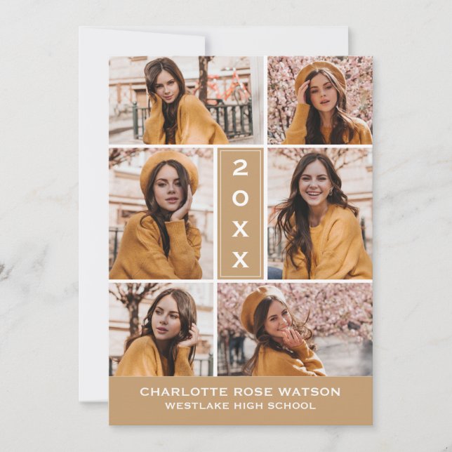 SIMPLEMENTE INVITACIÓN DE GRADUACIÓN DE COLLAGES D (Anverso)
