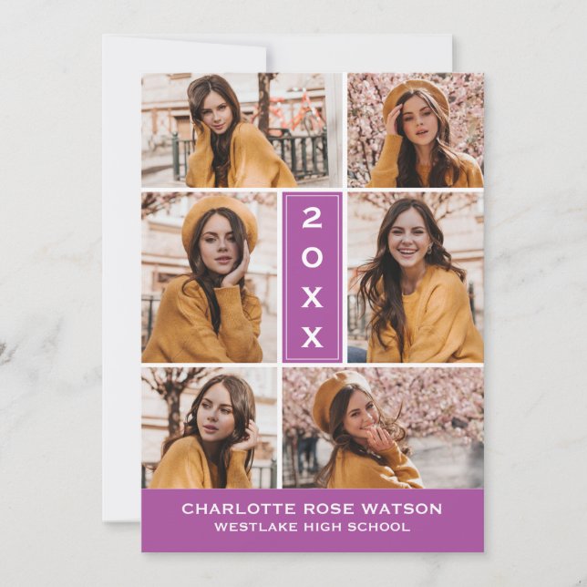 SIMPLEMENTE INVITACIÓN DE GRADUACIÓN DE COLLAGES D (Anverso)