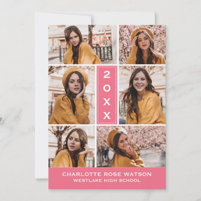 SIMPLEMENTE INVITACIÓN DE GRADUACIÓN DE COLLAGES D (Anverso)