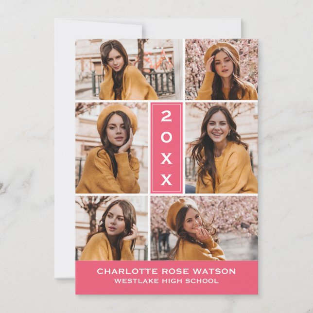 SIMPLEMENTE INVITACIÓN DE GRADUACIÓN DE COLLAGES D (Anverso)