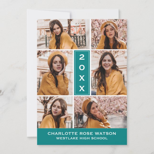 SIMPLEMENTE INVITACIÓN DE GRADUACIÓN DE COLLAGES D (Anverso)