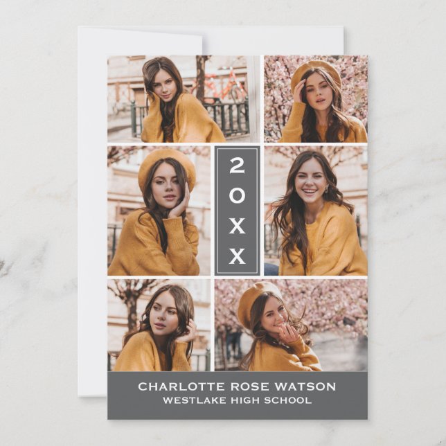 SIMPLEMENTE INVITACIÓN DE GRADUACIÓN DE COLLAGES D (Anverso)