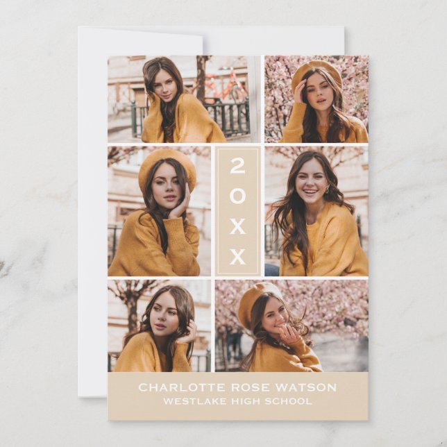 SIMPLEMENTE INVITACIÓN DE GRADUACIÓN DE COLLAGES D (Anverso)