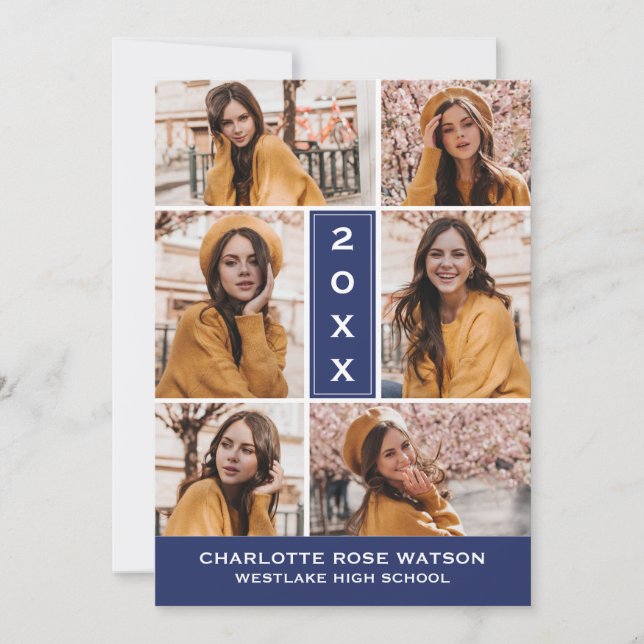 SIMPLEMENTE INVITACIÓN DE GRADUACIÓN DE COLLAGES D (Anverso)