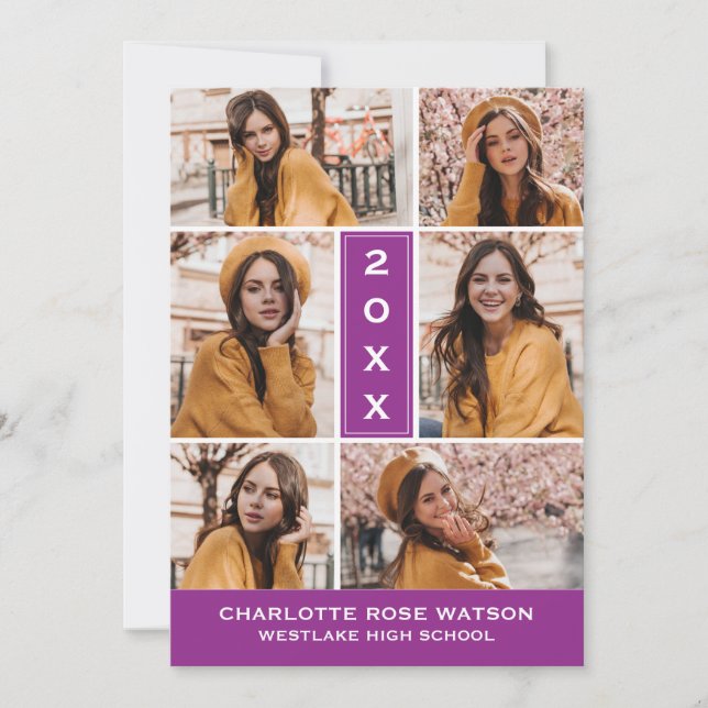 SIMPLEMENTE INVITACIÓN DE GRADUACIÓN DE COLLAGES D (Anverso)