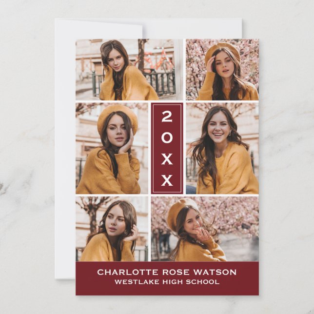 SIMPLEMENTE INVITACIÓN DE GRADUACIÓN DE COLLAGES D (Anverso)