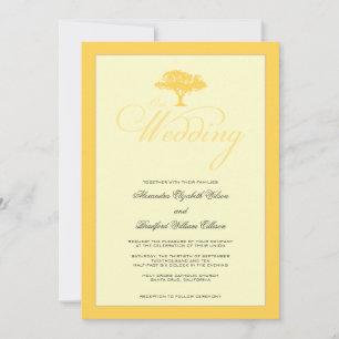 Simplemente invitación formal de la boda del árbol