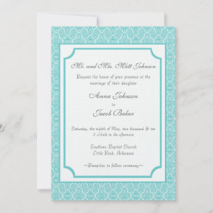 Simplemente la invitación a la boda de Damask clás